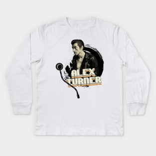 Artic Monkeys Alex Turner // Vinyl Style 90's Kids Long Sleeve T-Shirt